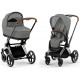 Коляска 2 в 1 Cybex Priam IV Mirage Grey, шасси Chrome Brown