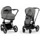 Коляска 2 в 1 Cybex Priam IV Mirage Grey, шасси Matt Black