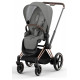 Коляска 2 в 1 Cybex Priam IV Mirage Grey, шасси Rose Gold