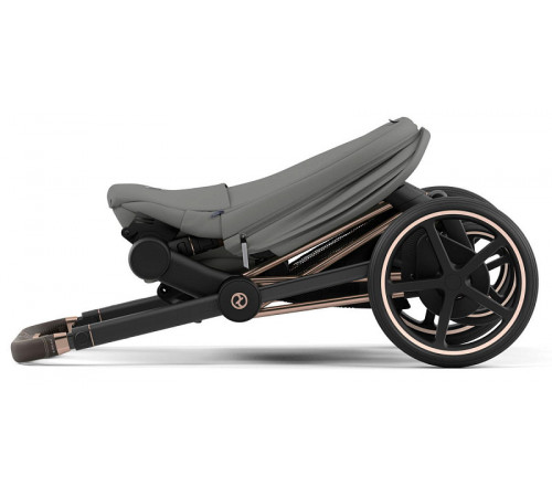 Коляска 2 в 1 Cybex Priam IV Mirage Grey, шасси Rose Gold