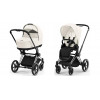 Коляска 2 в 1 Cybex Priam IV Off White, шасси Chrome Black