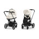 Коляска 2 в 1 Cybex Priam IV Off White, шасси Matt Black