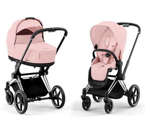 Коляска 2 в 1 Cybex Priam IV Peach Pink, шасси Chrome Black