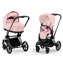 Коляска 2 в 1 Cybex Priam IV Peach Pink, шасси Matt Black