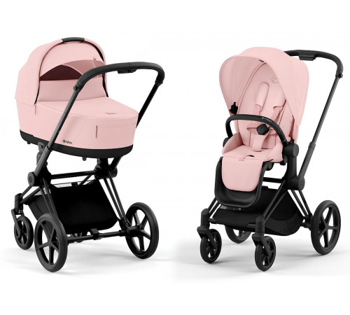 Коляска 2 в 1 Cybex Priam IV Peach Pink, шасси Matt Black