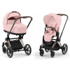 Коляска 2 в 1 Cybex Priam IV Peach Pink, шасси Rose Gold