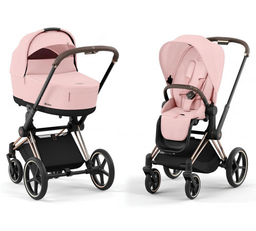 Коляска 2 в 1 Cybex Priam IV Peach Pink, шасси Rose Gold