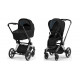 Коляска 2 в 1 Cybex Priam IV Sepia Black, шасси Chrome Black