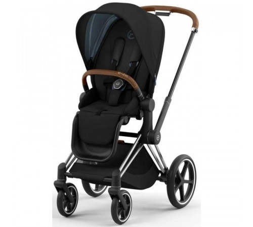 Коляска 2 в 1 Cybex Priam IV Sepia Black, шасси Chrome Brown