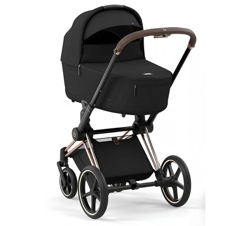 Коляска 2 в 1 Cybex Priam IV Sepia Black, шасси Rose Gold