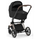 Коляска 2 в 1 Cybex Priam IV Sepia Black, шасси Rose Gold