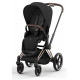 Коляска 2 в 1 Cybex Priam IV Sepia Black, шасси Rose Gold