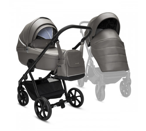 Коляска 2 в 1 Noordi Fjordi V.2 Leather, Stone Grey 803