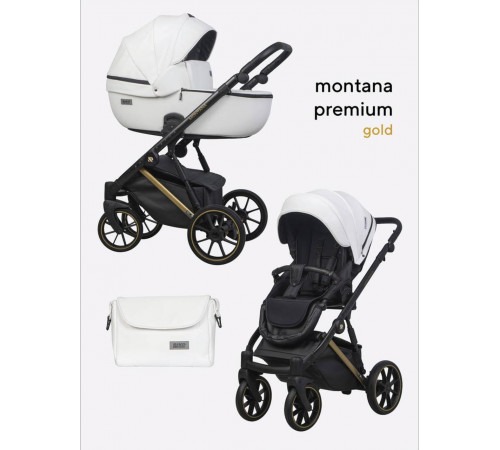 Коляска 2 в 1 Riko Basic Montana Premium Gold, 01 - White 