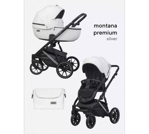 Коляска 2 в 1 Riko Basic Montana Premium Silver, 21 - White 