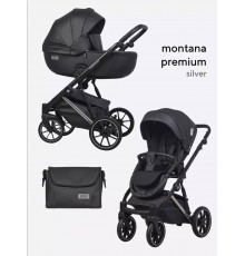 Коляска 2 в 1 Riko Basic Montana Premium Silver, 22 - Black