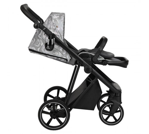 Коляска 2 в 1 Roan Sol Flowers, Gray шасси Black