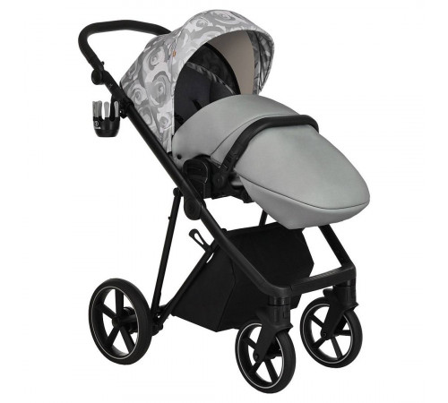Коляска 2 в 1 Roan Sol Flowers, Gray шасси Black
