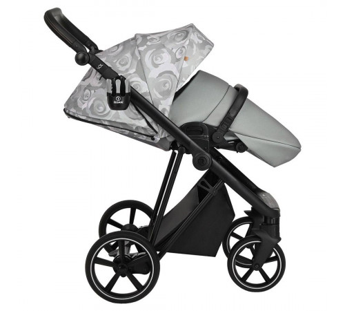 Коляска 2 в 1 Roan Sol Flowers, Gray шасси Black