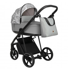Коляска 2 в 1 Roan Sol Flowers, Gray шасси Black
