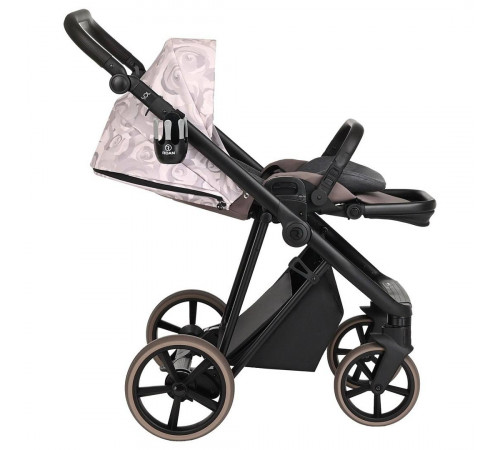 Коляска 2 в 1 Roan Sol Flowers, Powder шасси Rose Gold