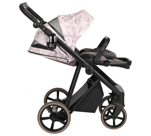 Коляска 2 в 1 Roan Sol Flowers, Powder шасси Rose Gold