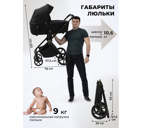 Коляска 2 в 1 Sweet Baby Stella Plus Therma Black