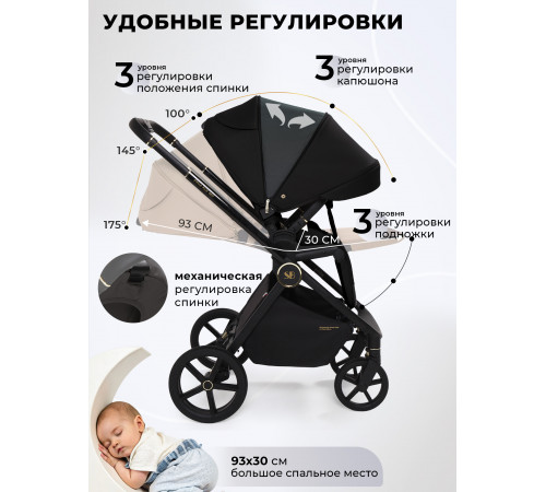 Коляска 2 в 1 Sweet Baby Stella Plus Therma Black