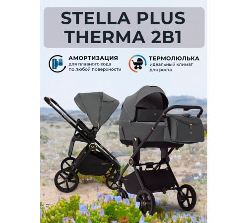 Коляска 2 в 1 Sweet Baby Stella Plus Therma Dark Grey 