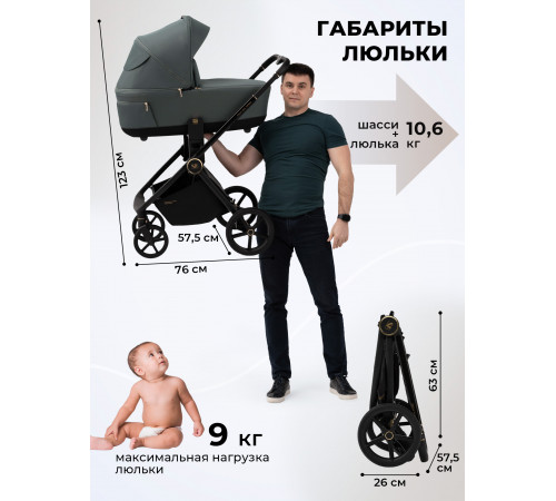 Коляска 2 в 1 Sweet Baby Stella Plus Therma Dark Grey 