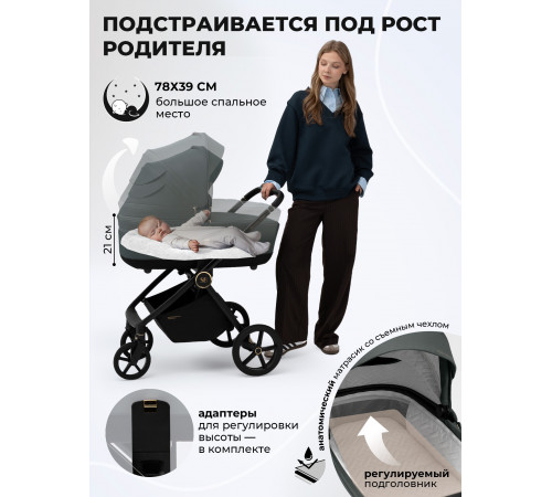 Коляска 2 в 1 Sweet Baby Stella Plus Therma Dark Grey 