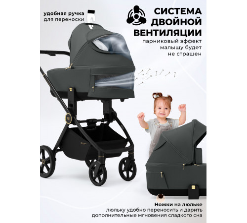 Коляска 2 в 1 Sweet Baby Stella Plus Therma Dark Grey 