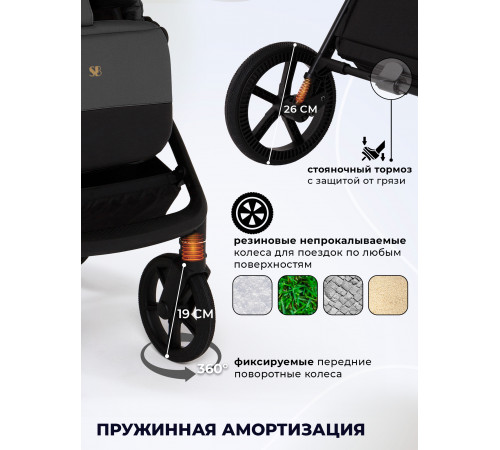 Коляска 2 в 1 Sweet Baby Stella Plus Therma Dark Grey 