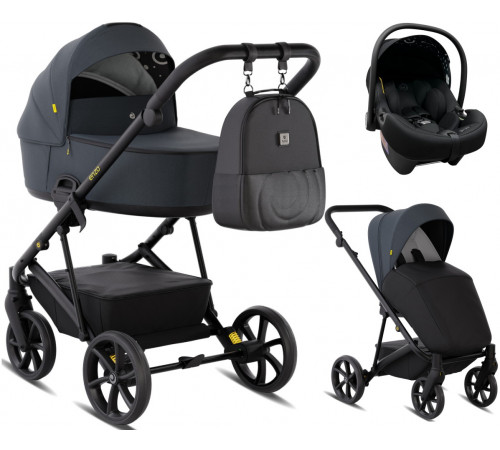 Коляска 3 в 1 Tutis Enzo с автокреслом Elo Lux EduSky, Antracite
