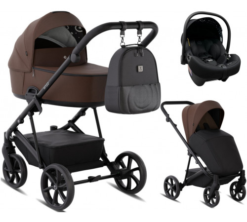 Коляска 3 в 1 Tutis Enzo с автокреслом Elo Lux EduSky, Chocolate