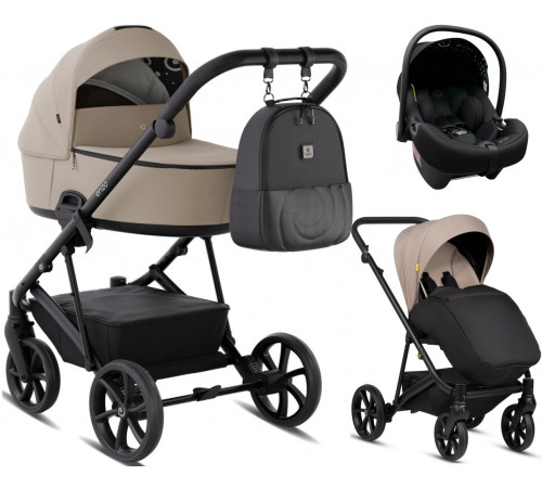 Коляска 3 в 1 Tutis Enzo с автокреслом Elo Lux EduSky, Dune