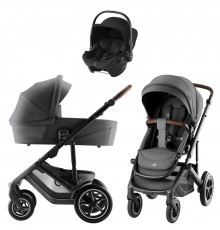 Коляска 3 в 1 Britax Roemer Smile 5Z Style и автокресло Baby-Safe Core Space Black, Mineral Grey