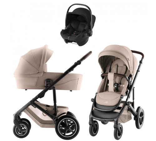 Коляска 3 в 1 Britax Roemer Smile 5Z Style и автокресло Baby-Safe Core Space Black, Teak