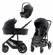 Коляска 3 в 1 Britax Roemer Smile 5Z Style и автокресло Baby-Safe Pro Classic Deep Black, Carbon Black