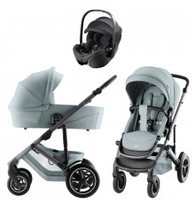 Коляска 3 в 1 Britax Roemer Smile 5Z Style и автокресло Baby-Safe Pro Classic Deep Black, Harbor Blue