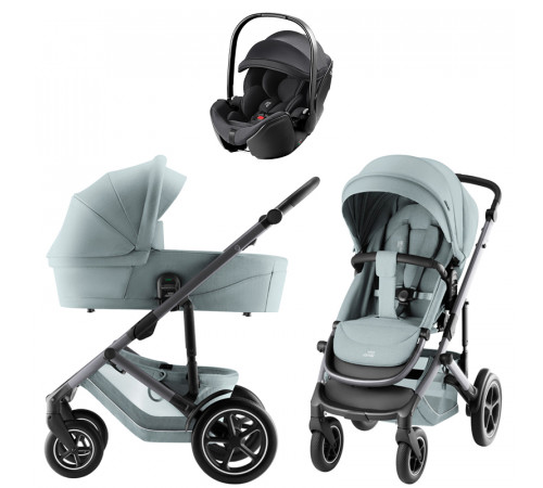 Коляска 3 в 1 Britax Roemer Smile 5Z Style и автокресло Baby-Safe Pro Classic Deep Black, Harbor Blue