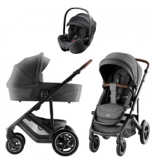Коляска 3 в 1 Britax Roemer Smile 5Z Style и автокресло Baby-Safe Pro Classic Deep Black, Mineral Grey