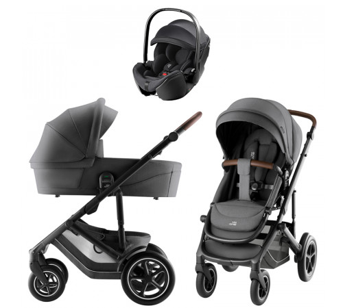 Коляска 3 в 1 Britax Roemer Smile 5Z Style и автокресло Baby-Safe Pro Classic Deep Black, Mineral Grey