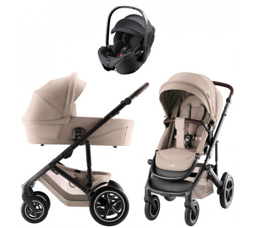 Коляска 3 в 1 Britax Roemer Smile 5Z Style и автокресло Baby-Safe Pro Classic Deep Black, Teak