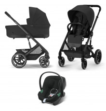 Коляска 3 в 1 Cybex Balios S Lux BLK 2025 (с дождевиками), Moon Black