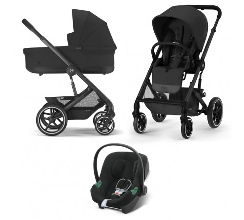 Коляска 3 в 1 Cybex Balios S Lux BLK 2025 (с дождевиками), Moon Black