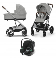 Коляска 3 в 1 Cybex Balios S Lux SLV 2025 (с дождевиками), Stone Grey