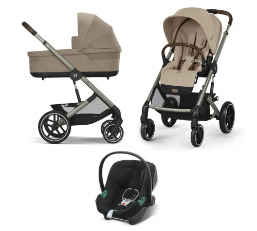 Коляска 3 в 1 Cybex Balios S Lux TPE 2025 (с дождевиками), Almond Beige