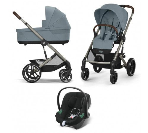 Коляска 3 в 1 Cybex Balios S Lux TPE 2025 (с дождевиками), Stormy Blue