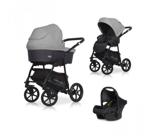 Коляска 3 в 1 Riko Basic Bella, 01 (Cерый - Графит)